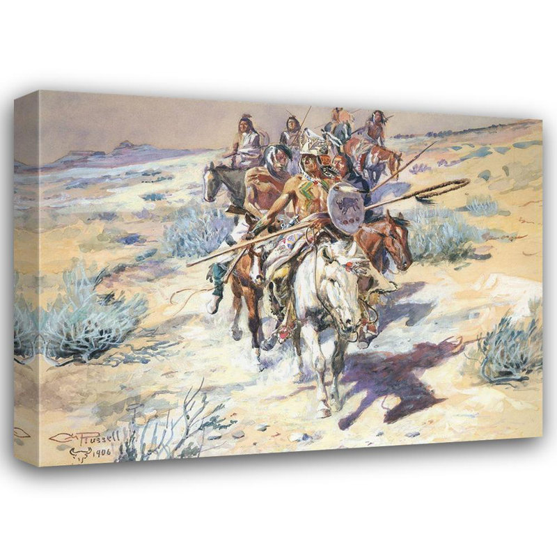 «Lark Manor ™ Russell, Charles Marion Gallery, art sur toile tendue: Le Retour des Guerriers, H 15 po x l 18 po