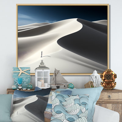 Photo de dunes noires et blanches sur toile