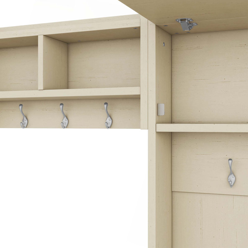 4-in-1 Detachable Hall Tree with Storage and 7 Hooks, Multi-Functional Entryway Organizer for Coats, Shoes, and More, Beige