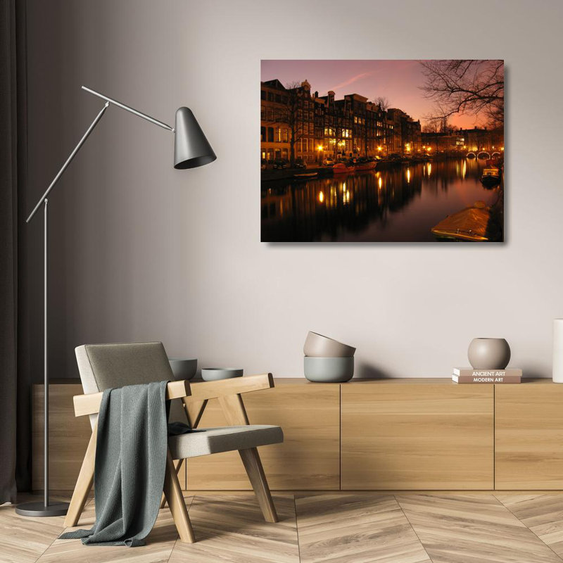 Canal à Prinsengracht Street, Amsterdam, H 18 po x l 24 po
