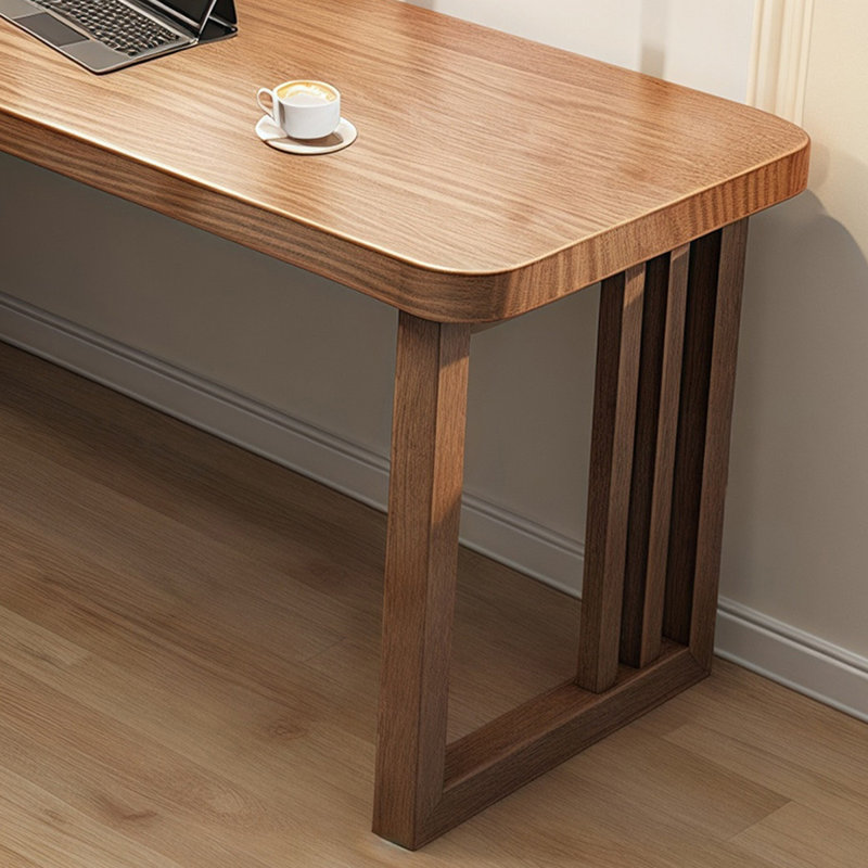 Bureau rectangulaire brun en bois massif, H 29,53 po x l 62,99 po x P 47,24 po, Retour à la main Rignt