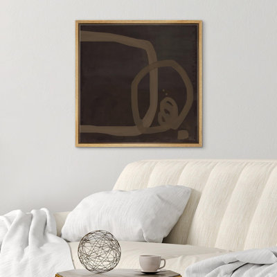 " Geometric Brown Tan Square Circle Abstract Print Set Grunge Modern Art Decoration Relax/Calm "