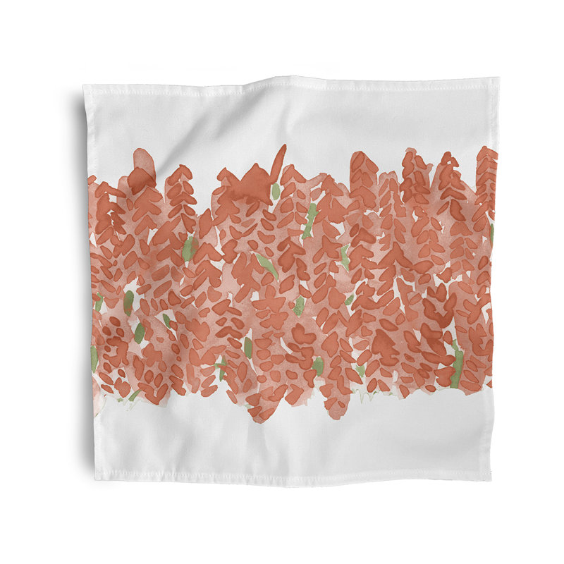 Polyester Floral Square Napkin, Peach