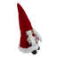 Figurine de table 13,5 "gnome de Noël femme souriante rouge et grise