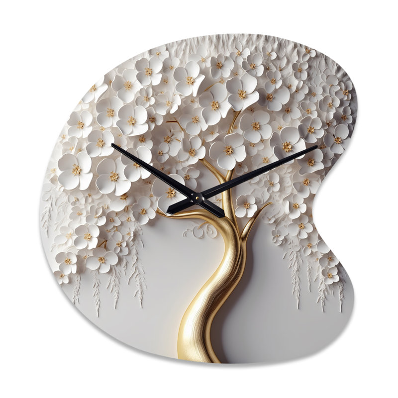 Orchidée blanche Garden Of Branches VI - horloge murale en forme d'arbre floral, Petit