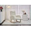 Chaise berçante confortable en lin et coton avec repose-pieds réglable - gris foncé-1557735694