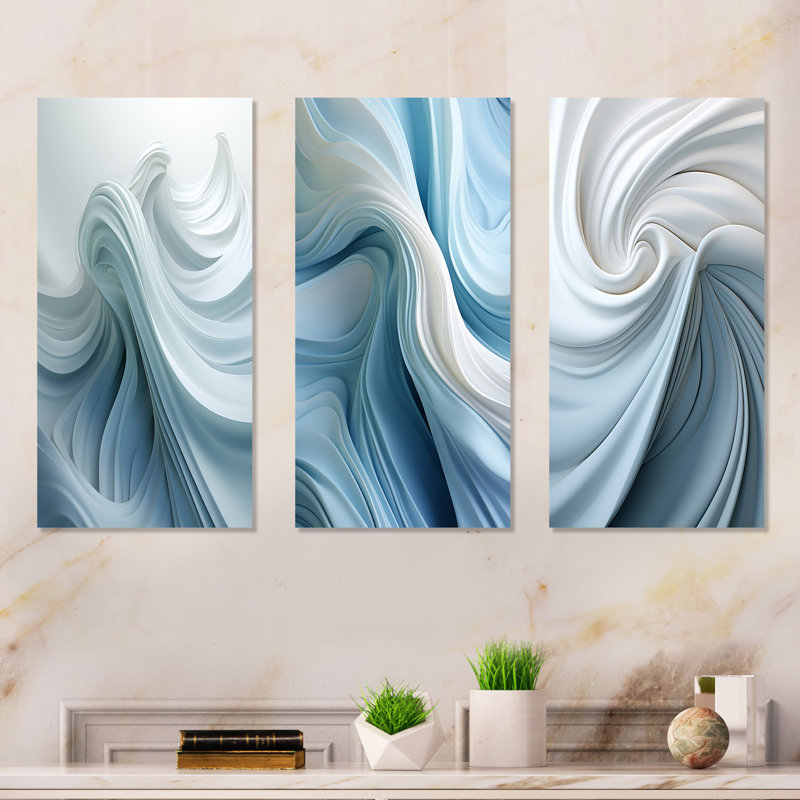 3 pièces d'art mural collage - Cita, H 28 po x l 36 po, Toile tendue