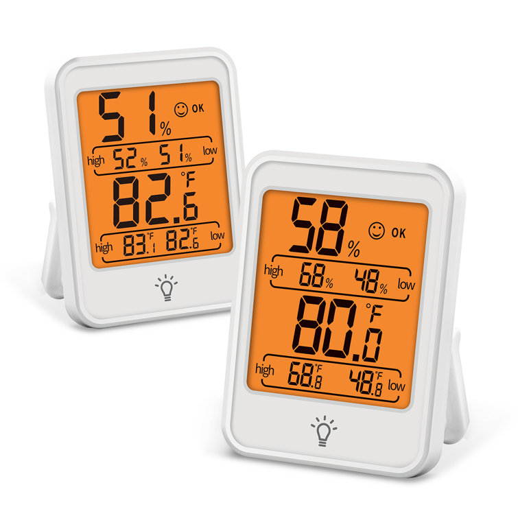 Digital Wall Clocks with Thermo-Hygrometer (Set of 3) Gearonic