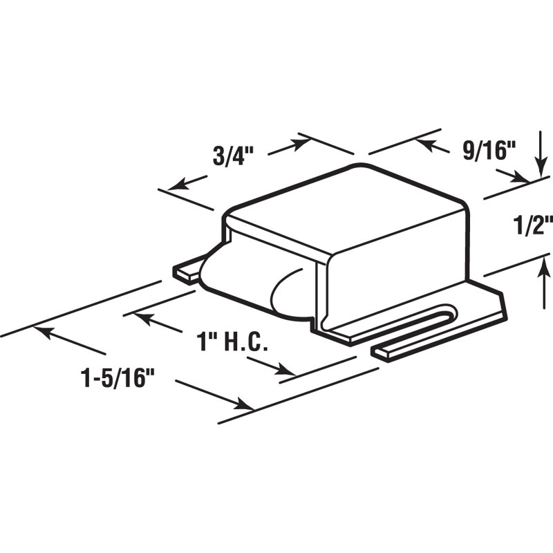 Porte de douche en acier inoxydable avec embout en plastique 1/2 po x 1-5 / 16 po Prime-Line (paquet simple)