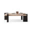 Table basse carrée noire et blanche avec pieds en bois massif