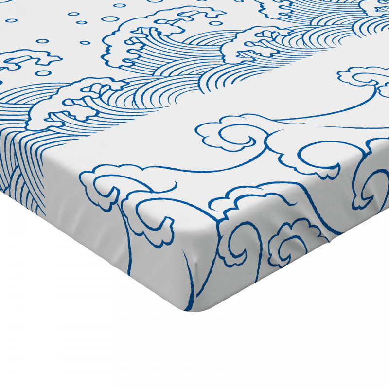 Microfiber Fitted Sheet, Twin XL Fitted Sheet, White Paisley
