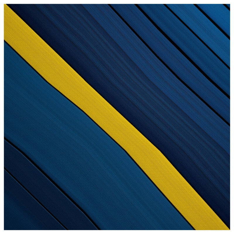 Tapis de bain à rayures bleues et jaunes, L 24 po x L 17 po