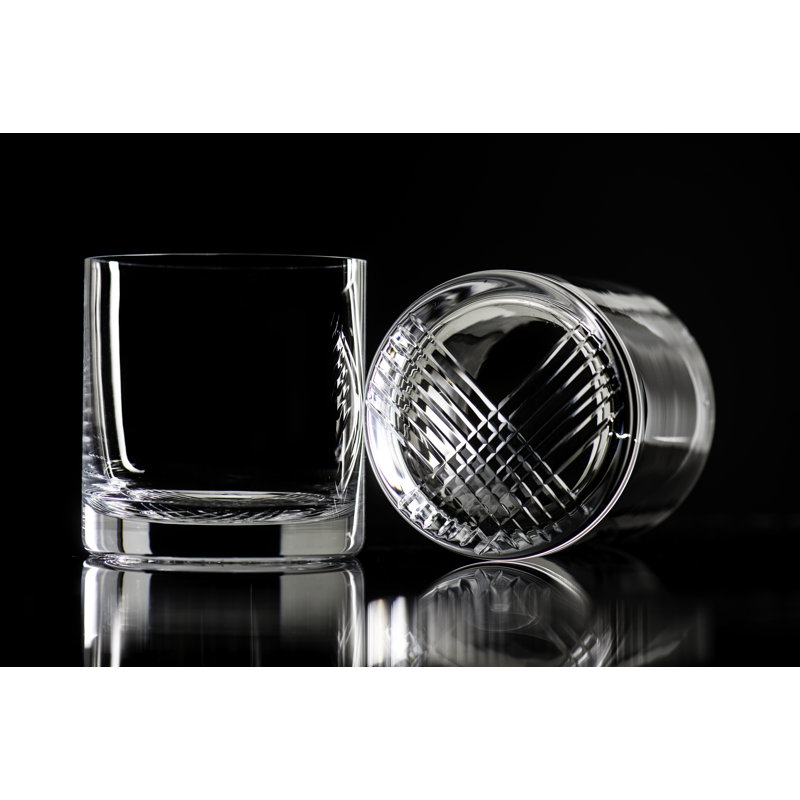New Orleans 16oz Clear Handmade Whiskey Glass Set