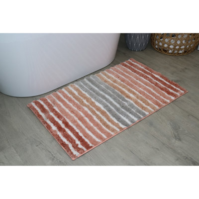 Bathroom Rugs, Extra Soft Absorbent Bath Rugs, Non-Slip, Quick Drying, Machine Washable, Plush Comfort for Bathroom Floor, Tub, Shower and Home Decor Accessories, 24x40, Coral
