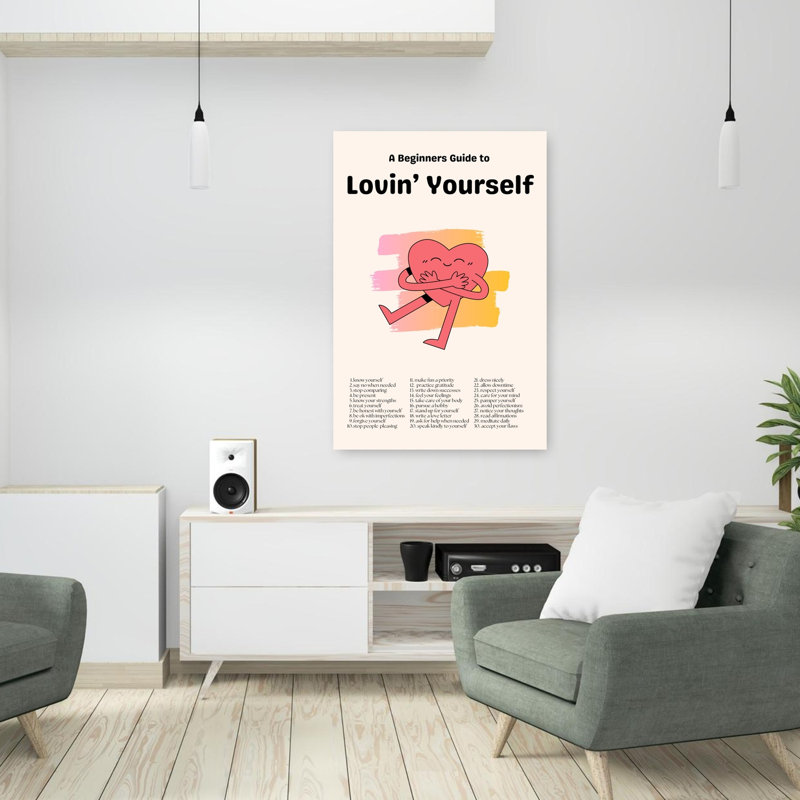 Art mural contemporain abstrait «Self Love», H 36 po x l 24 po
