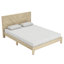  Lit double de style moderne Mid-Century l 58,7 po Aleshire avec tête de lit à chevrons-789141454