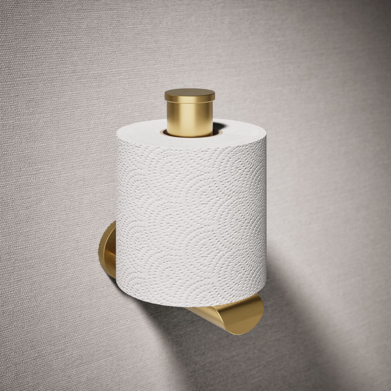 Porte-papier hygiénique vertical Avid, Laiton brossé moderne éclatant