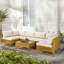 Ensemble de conversation modulaire en osier pour patio 7 pièces