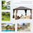 Outsunny 10' x 12' Hardtop Gazebo with Curtains and Netting, Permanent Pavilion Metal Single Roof Gazebo Canopy with Aluminum Frame and Hooks, for Garden, Patio, Backyard, Coffee Brown