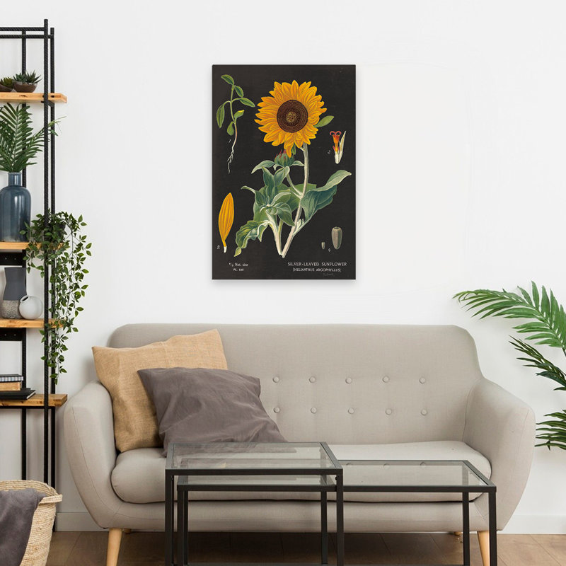 Tableau de tournesol rétro et bohémien V2, H 24 po x l 16 po