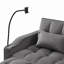 Canapé-lit futon moderne en velours avec lit escamotable, canapé-lit convertible 3 en 1 avec dossier réglable, coussins décoratifs, poches latérales et ports USB pour le salon ou le bureau-1677730967