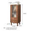 Élégante armoire de rangement pour chaussures d'entrée couleur café, 2 tablettes, tiroirs, porte en verre rétro et café