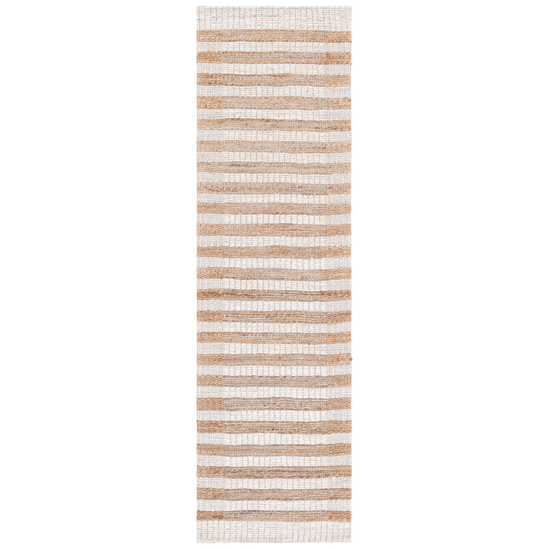 Tapis rayé performance en fibre naturelle jacquard 561, Tapis de couloir 2 pi 3 po x 8 pi