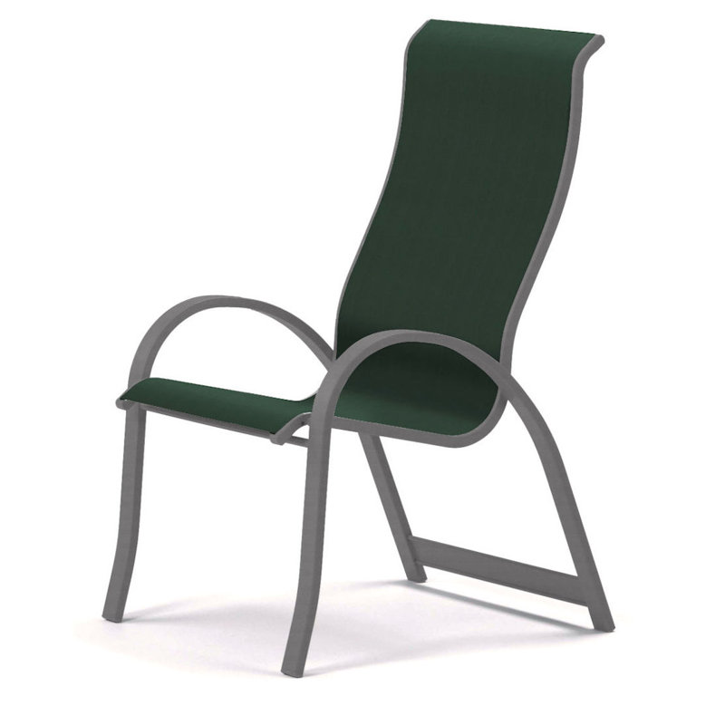 Aruba 1 Outdoor Dining Armchair, Textured Graphite, Forest Forest Green 22D Sunbrella®