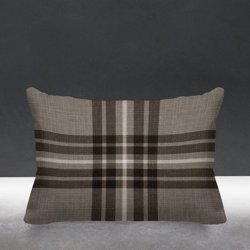 Brady Plaid Cottage Indoor/Outdoor Pillow, Umber