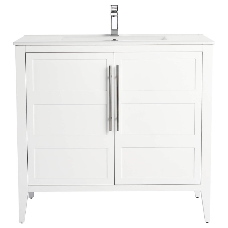 Winston Porter Healey Bathroom Vanity, Blanc