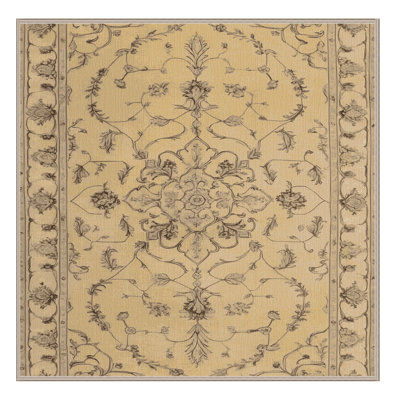 Tapis brun Tabriz lavable à la machine