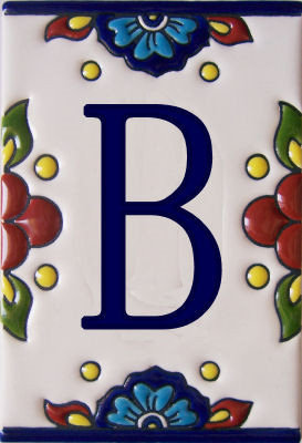 Carrelage TalaMex mexicain Talavera Mission lettre B