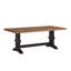 Ensemble de salle à manger Marcotte 78 po en bois massif fini chêne avec chaises à dossier à panneaux - 6 pièces, table à piètement noir antique, chaises et banc à piètement en chêne-1518945083-1518945075