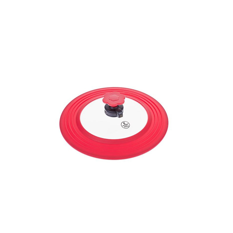 Couvercle de cuisson Universal Smart Smart Lid - couvercle en verre trempé KHQ, Rouge