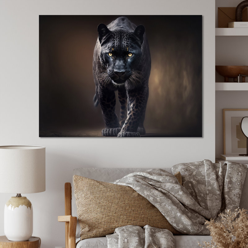 - Décoration murale en métal animaux panthère, H 12 po x l 20 po