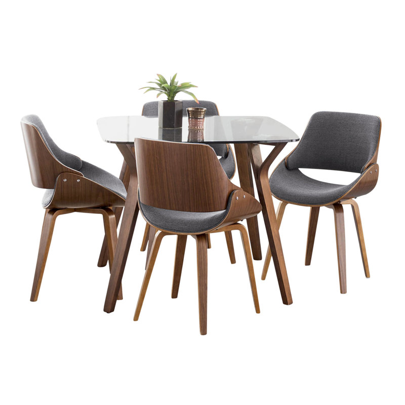 Hsa 4 - Person Glass Top Four Leg Dining Set