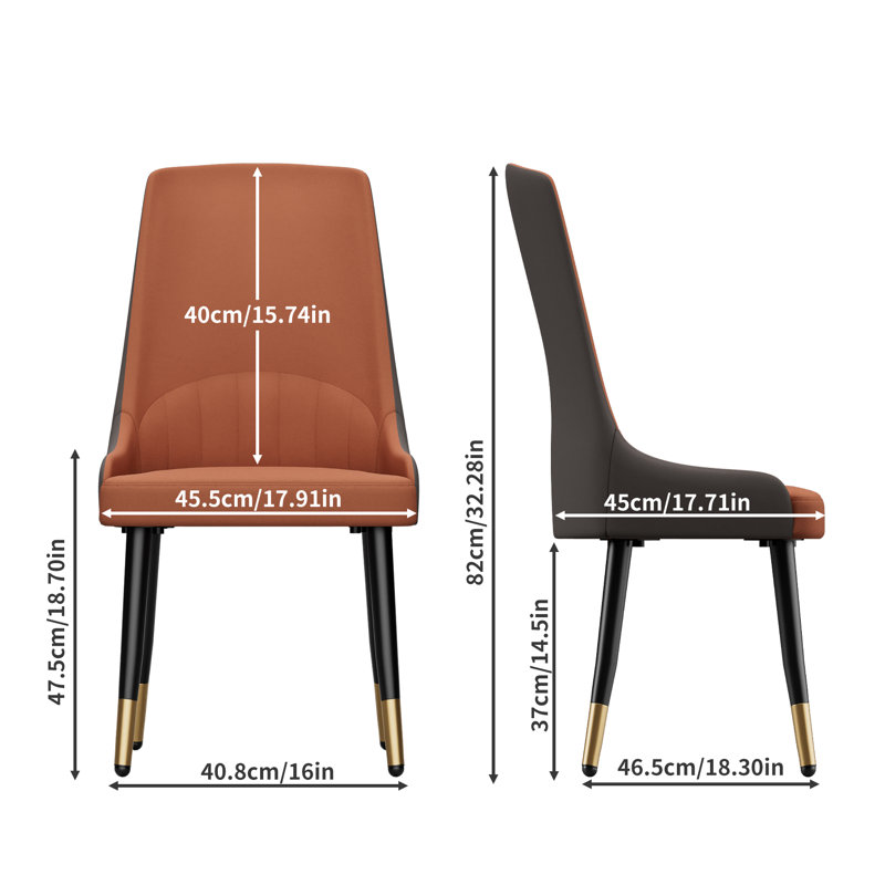 Bernelda 47.5cm H Microfiber / Microsuede Upholstered Side Chair, Orange/Grey