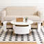 Table basse ronde moderne avec 2 grands tiroirs-2100147710