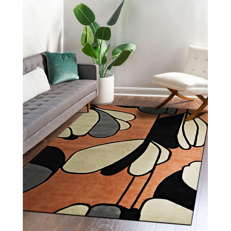 Hand Tufted Wool Floral Area Rug in Multicolored