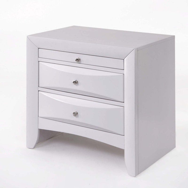 Table de chevet avec options de rangement, Blanc