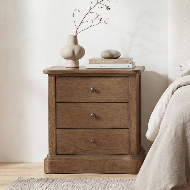Table de chevet Clarence brun chaud, Marron foncé