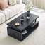 Table basse pour le salon, panneau de fibres à densité moyenne à grain de bois noir de jais, L 43,5 po x l 23,5 po x H 18,5 po, rectangulaire à trois niveaux