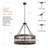 Liahona 23.6 in. 6-Light Dimmable Drum Solid Wood Caged Chandelier with Metal Accents-792915773