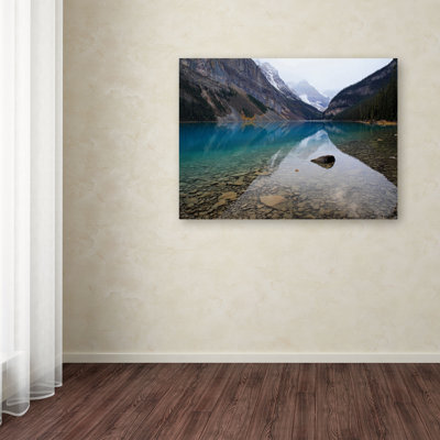 « lake louise », reproduction de photo sur toile tendue encadrée