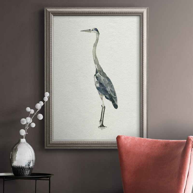 Saltwater Herons II - peinture sur toile encadrée, L 16 po x H 20 po