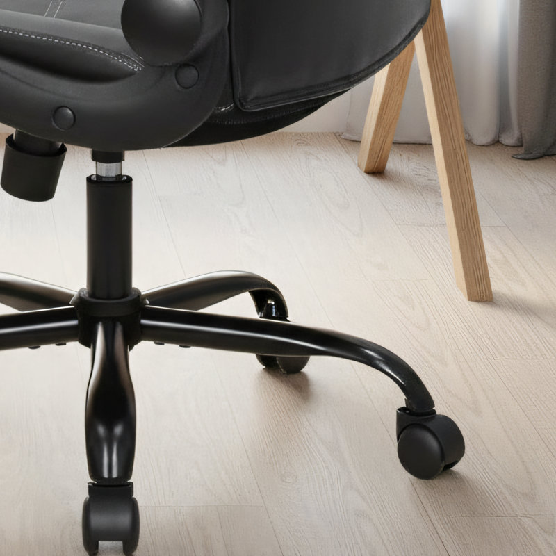 Gray-Black PU Leather Gaming Chair, Ergonomic Office Computer Chair With Lumbar Support, Height Adjustable, Casters, And Flip-Up Armrests.