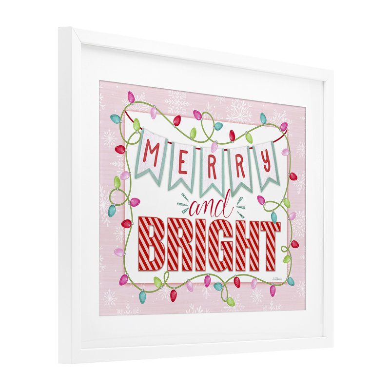 «Pastel Pink Merry & Bright», reproduction encadrée sous verre, design par Nicole Tamarin, H 13 po x l 16 po