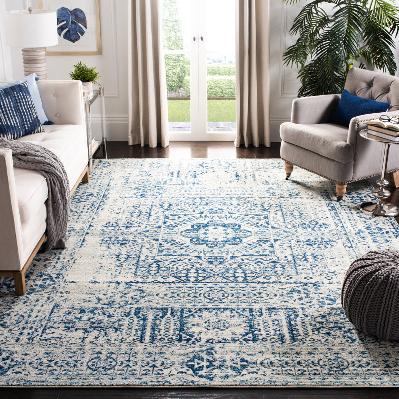 Bryker Persian Ivory/Blue Area Rug, Rectangle 235 x 305cm