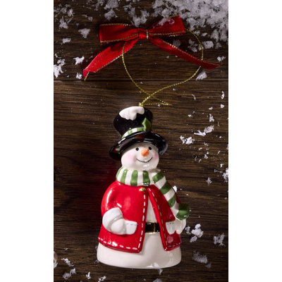 Spode Christmas Tree Snowman Bell Ornament
