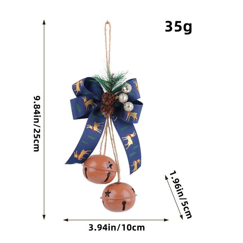 Ensemble de 4 décorations suspendues rustiques en fer forgé, 25 cm, pour sapin de Noël, guirlandes et ornements de Noël